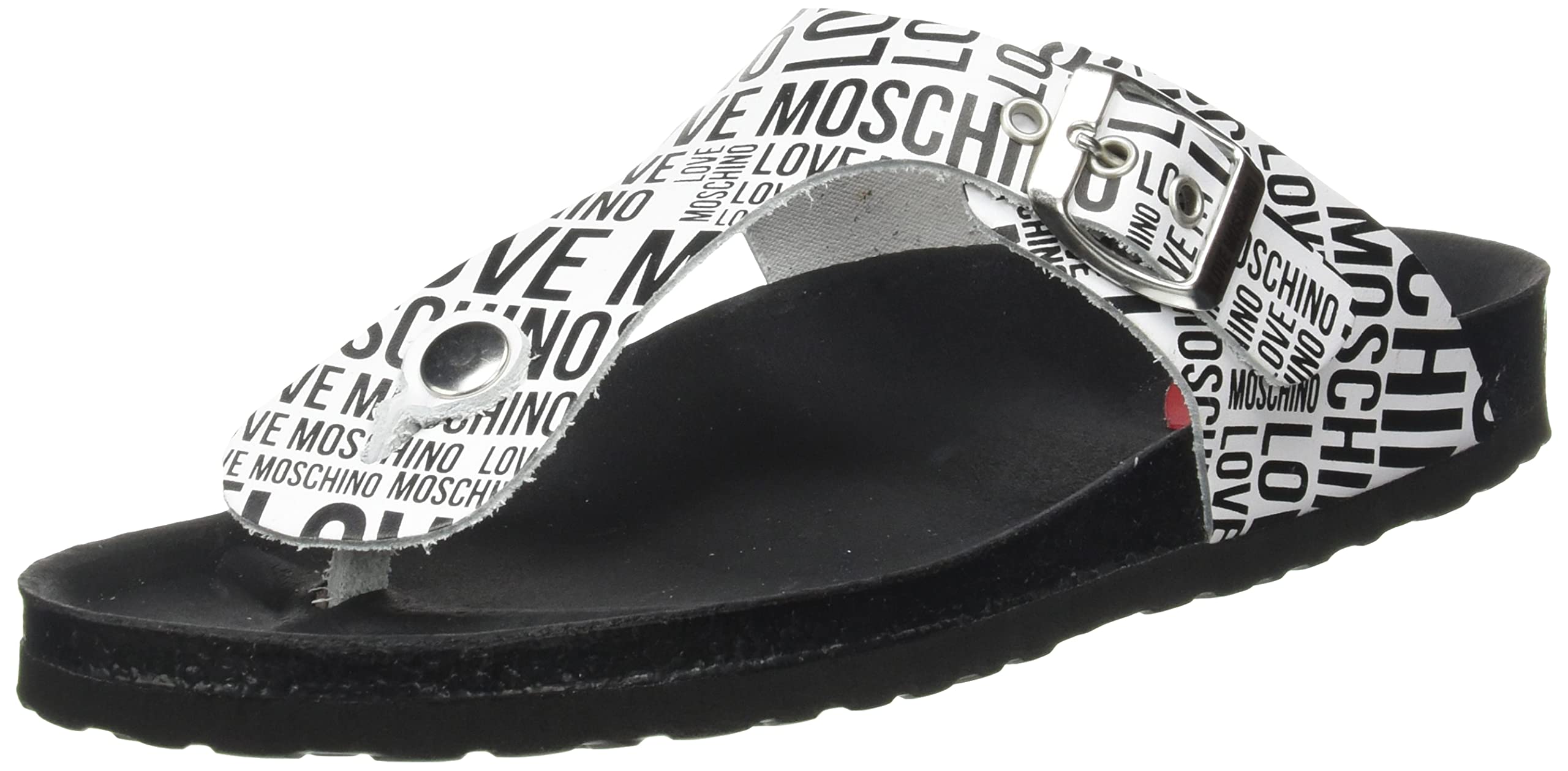 Love Moschino Damen Collezione Primavera Estate 2022 Sandale, Weiß, 35 EU