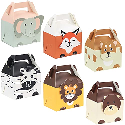 30 Stück Tierische Papiertüten,Kinder Party Gunst Taschen,Tierische Partytüten,Safari Tiere Goodie Bags,6 Muster Für Partys,Geburtstage,Feiertage,Zum Verpacken Von Süßigkeiten,Keksen,Geschenken