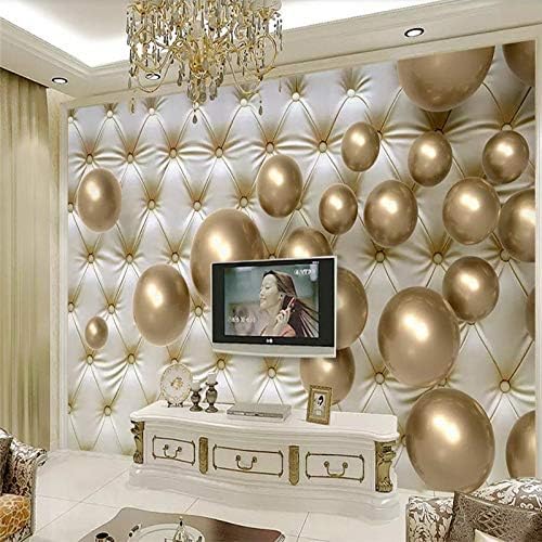 XLMING Goldene Kugel Küche Esszimmer Arbeitszimmer Wohnzimmer TV Hintergrund Wand 3D Tapete-200cm×140cm