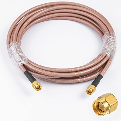 Vecys SMA-Antennenverlängerungskabel SMA Stecker auf SMA-Stecker Pigtail-Kabel WLAN Antennenkabel RG400 10ft/3m für WiFi Drahtloses Netzwerk 2G 3G 4G Antennenrouter GSM Bluetooth WLAN LAN