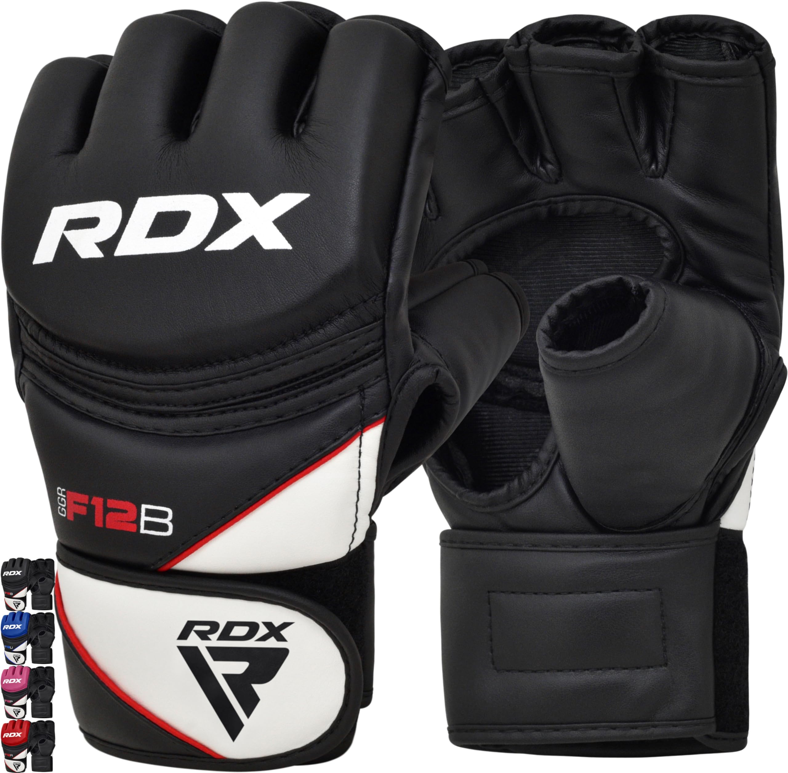 RDX Profi MMA Handschuhe Grappling Sparring Training, Maya Hide Leder, Kickboxen Kampfsport Gepolstert Gloves, Muay Thai Boxsack Sandsack Pratzen Boxen Punchinghandschuhe, Herren Damen Martial Arts