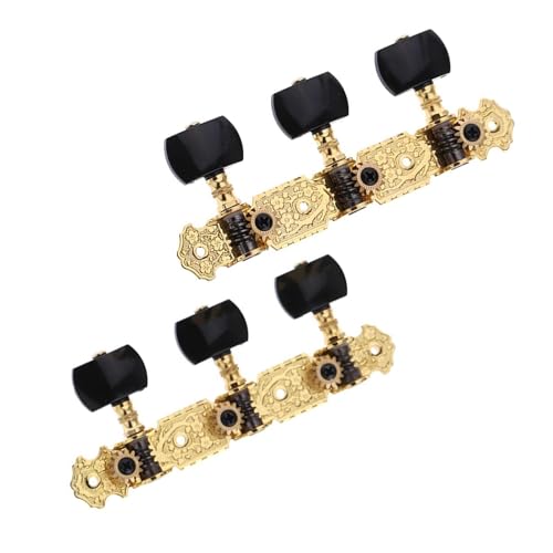 Strings Tuning Pegs Mechaniken Für Gitarre 1 Paar Stimmschlüssel für Gitarrensaiten, vergoldet, 3 Stimmschlüssel für klassische Gitarre mit Maschinenkopf