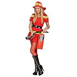 Widmann - Kostüm Feuerwehrfrau, Kleid, Gürtel und Helm, Karneval, Mottoparty