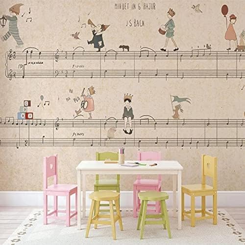 XLMING Handgezeichnete Cartoon-Noten 3D Tapete Wohnzimmer Sofa Schlafzimmer Esszimmer Home Dekoration Wand-430cm×300cm