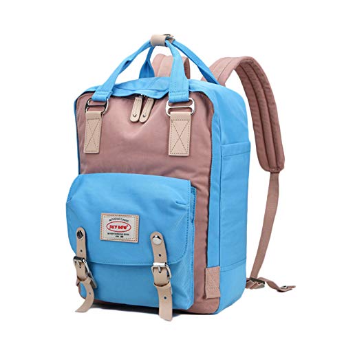 Rucksack Daypack Wasserabweisende Laptoptasche Laptop Rucksack Schulrucksack Für Damen Herren Hellblau 28 * 12 * 38CM