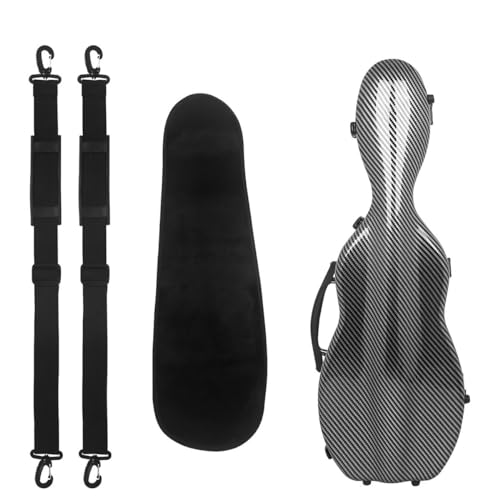 4/4 Violinenkoffer, Klassische Vollformat Karbonfaser Hartschale Mit Rucksack Und Schutzhülle (Farbe : Schwarz)