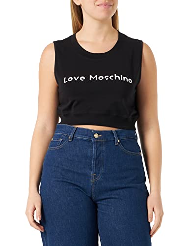 Love Moschino Women's Cropped TOP, Black, 40