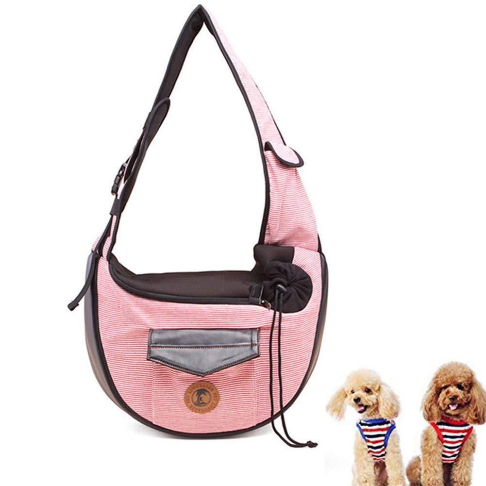 Rysmliuhan Shop Hundetragetasche Kleine Hunde Hunderucksack Kleine Hunde Verstellbarer Hunderucksack Welpenträger für kleine Hunde Hunderucksackträger pink