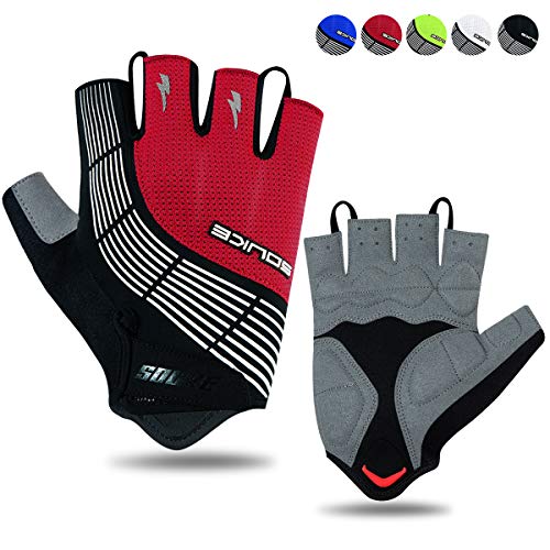 Souke Sports Fahrradhandschuhe Halbfinger Herren Damen Gel Stoßdämpfung Fitness Handschuhe Atmungsaktiv Anti-Rutsch Radhandschuhe