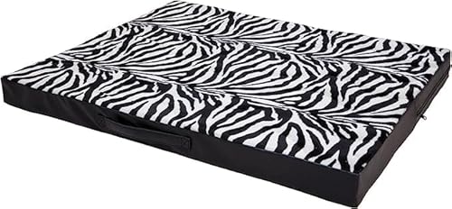 CopcoPet Hundematte Jumbo, abwaschbares Hundebett aus kratzfestem Kunstleder, orthopädisches Hundekissen mit Viscoschaumfüllung oder Kaltschaumfüllung (110 x 80 x 8 cm, Zebra)