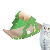 Katzenkratzer für Hauskatzen, Katzenkratzbett - SShaking Scratcher Lounge Pad,Weihnachtsbaum-Design, Katzenkrallenschärfer, Bett, Pappbett für den Innenbereich, Katzenkratz-Möbelschutz, Möbelschutz