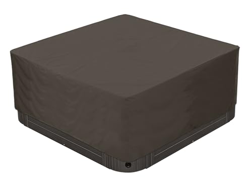 BaCover Outdoor Whirlpool-Abdeckung, 210D Oxford Garten Wasserdicht Staubdicht UV-geschützt Poolabdeckung Quadrat Spa Abdeckung,Kaffee,244x244x90cm