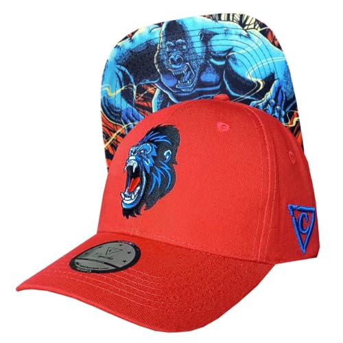 Capiche [99+ VARIATIONEN] Snapback Cap - Kappe - Baseball - Mütze - Kunst - Unisex - Schirm - Männer - Herren - Damen - Gorilla Curved - Braun - Tier