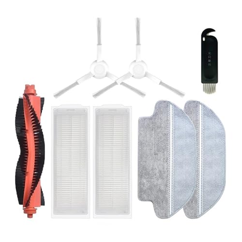 Kompatibel for XiaoMi Roboter-Staubsauger Mop 2S XMSTJQR2S Teile Haupt-/Seitenbürste Hepa-Filter Mopptücher Lappen Ersatzzubehör (Color : 8pcs-01)