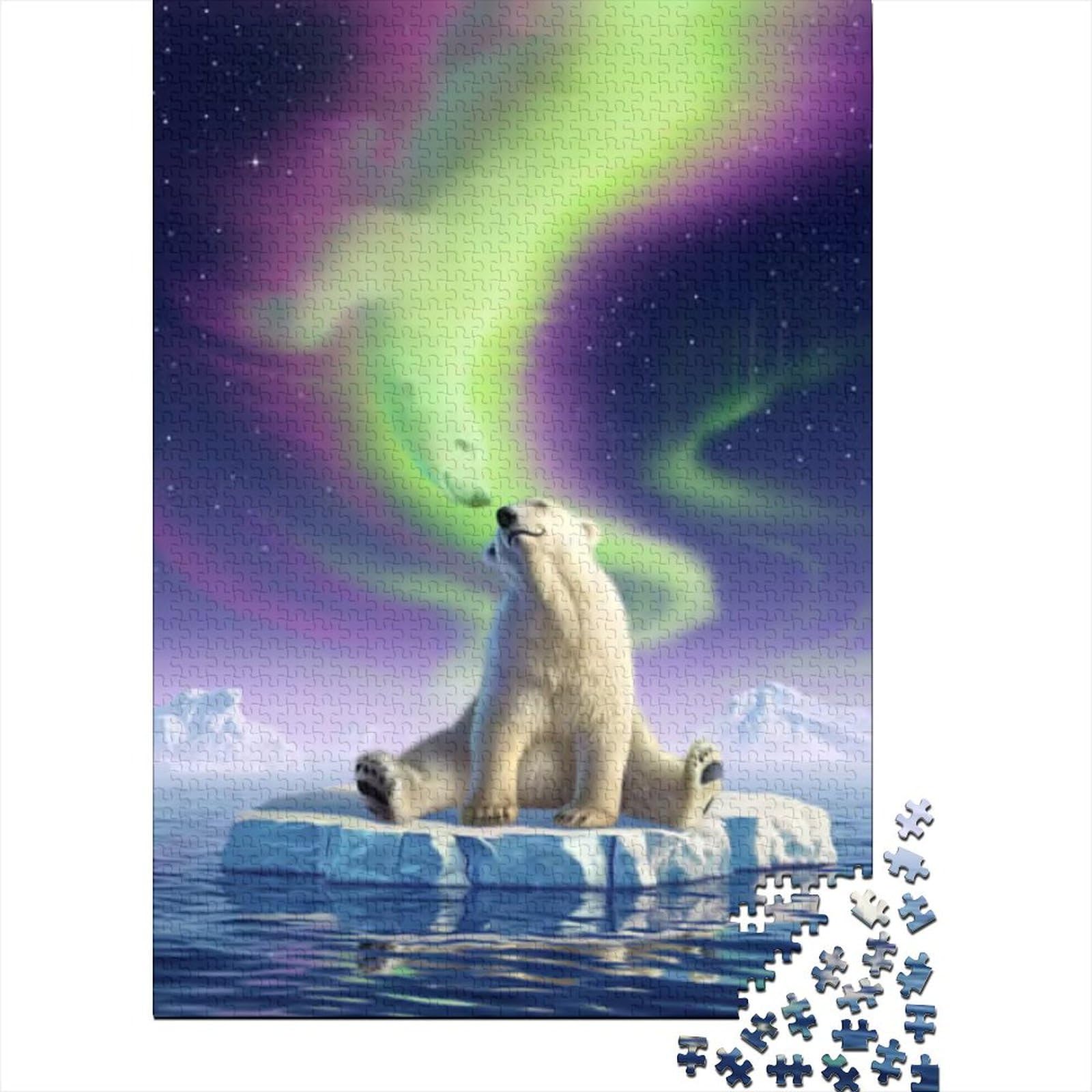 1000 Teile für Erwachsene, schwierige Puzzles. Arctic Kiss, Holzpuzzles für Erwachsene, zum Stressabbau, zum Zeitvertreib zu Hause (Größe 75 x 50 cm)