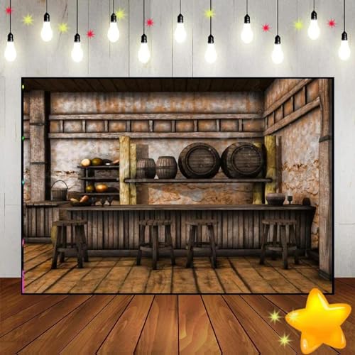 Shabby Saloon Taverne Interieur Fotografie rustikal Alte Wand Holz Bar Hintergrund Hintergründe Party Cust Geburtstag Hintergrund Foto 210X150cm