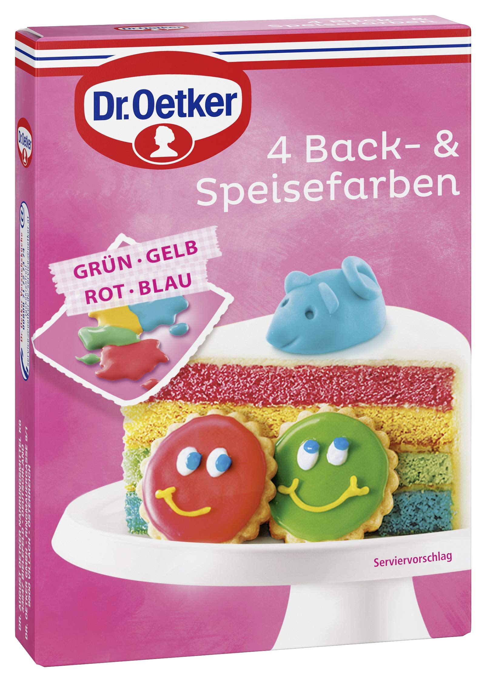 Dr. Oetker 4 Back- und Speisefarben, 17er Pack (17 x 40 g)