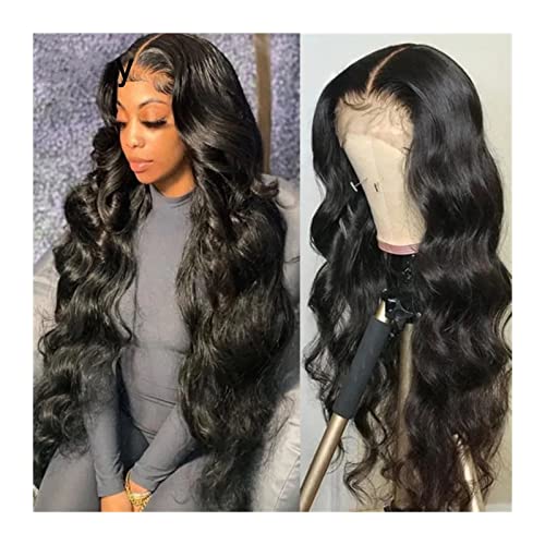 Perücken Curly Lace Perücken 13x4 HD Transparente Körperwelle Lace Front Echthaar Perücken for Frauen 4X4 Lace Closure Wig Malaysian Remy Hair Body Wave Lace Frontal Perücke Damenperücke (Color : 4x4