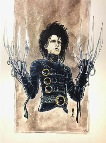 HfmQuisutron Jigsaw Puzzle 1000 Teile Liebe Klassischer Film Scissorhands Poster Holzpuzzle Haus Stressabbau Spiel Yw358Az