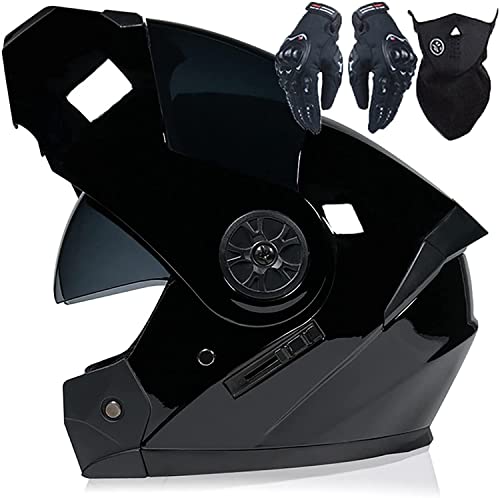 Klapphelm Motorradhelm Integralhelm Damen Herren,DOT/ECE-Zertifiziert Mit Doppelvisier Belüftungssystem Modular-Helm Mopedhelm Rollerhelm (Color : G, Größe : XL=61-62cm)