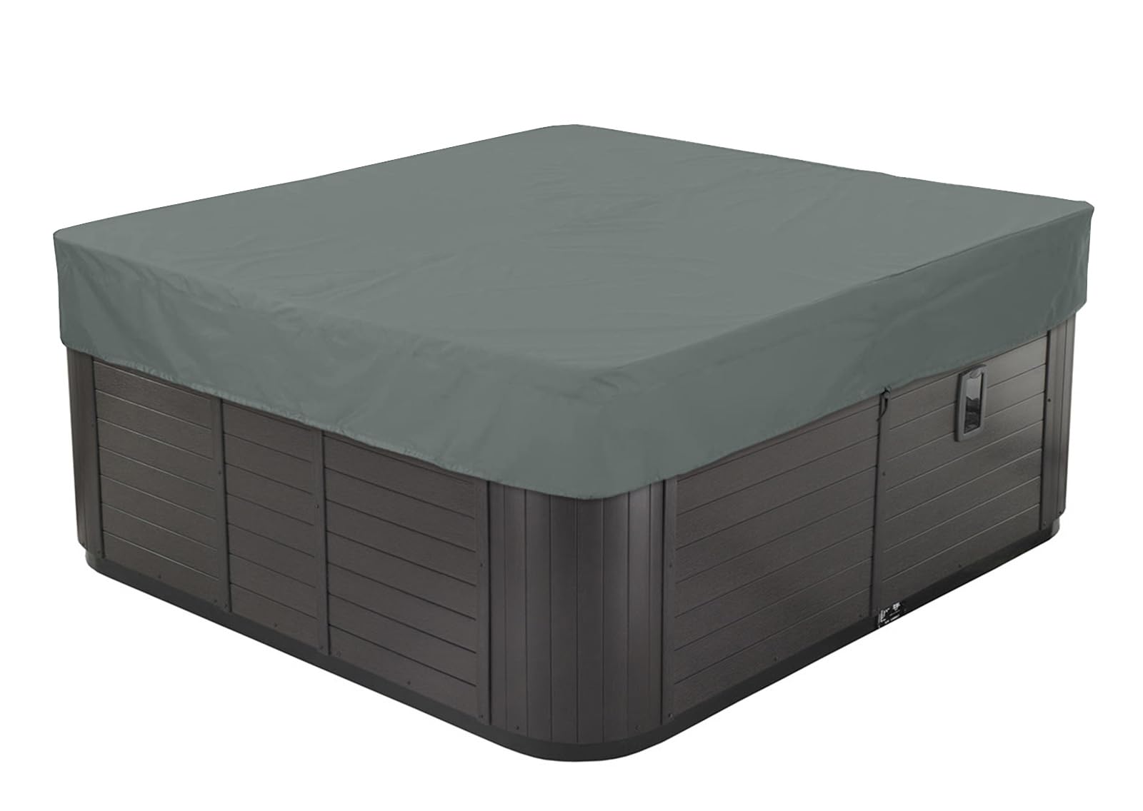 BaCover Outdoor Whirlpool Abdeckung, 210D Oxford-Gewebe Wasserdicht Spa Abdeckung Quadratische Poolabdeckung Mehrere Größen zur Auswahl,Grau,210x210x30cm