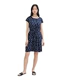 TOM TAILOR Denim Damen Basic Viskose Kleid mit Taschen, navy blue heart print, XL