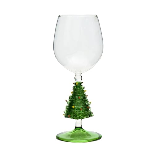 Einzigartige Weingläser mit Weihnachtsbaum-Motiv, anspruchsvolle Champagnerflöte, hoher Stiel, Weintrinkglas für Partys