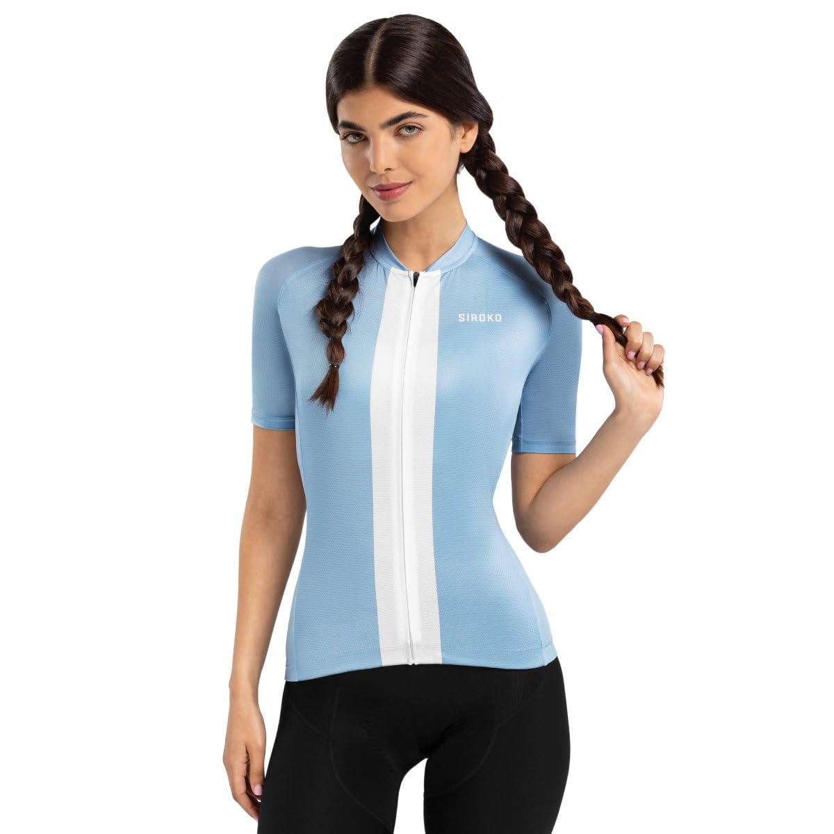 SIROKO - Sommer-Radtrikot für Damen M3 Caleta - L - Electric Blue/Weiß