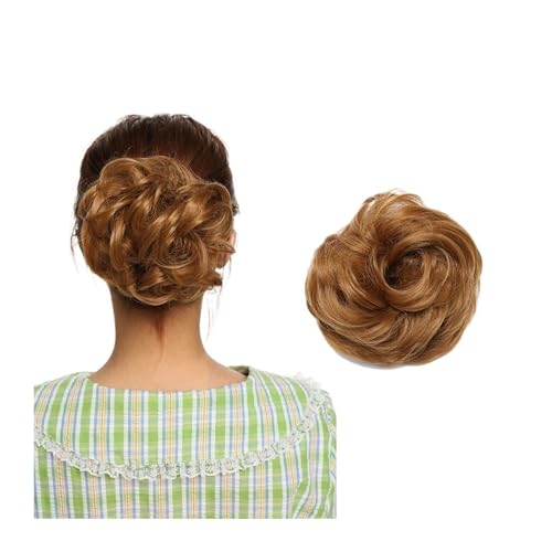 Haarteil Synthetischer, unordentlicher Haarknoten, Haarknoten, künstliches Haar, Chignon, elastisches Haarband, Haarteile for Frauen, Hochsteckfrisur, Donut-Chignon Haarverlängerung(Coffee brown)