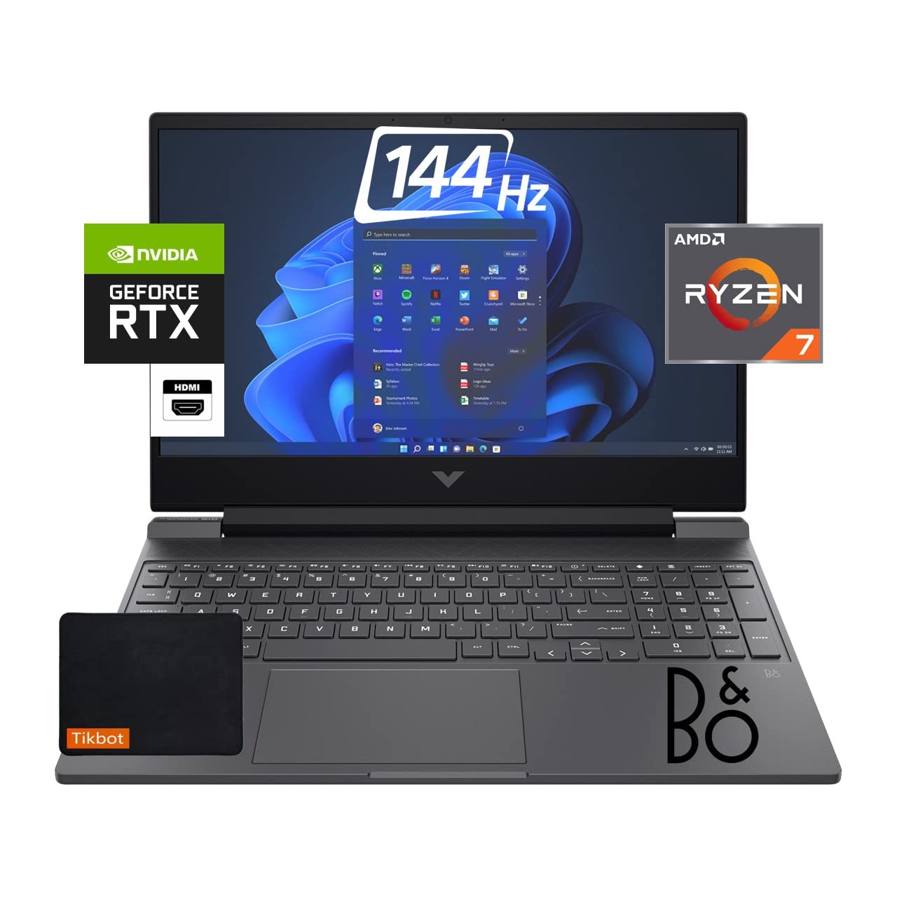 HP Victus, 15,6 Zoll, 144 Hz, 1080p Gaming Laptop - AMD Ryzen 7 5800H GeForce RTX 3050 Ti Windows 11 W/Mauspad (32 GB RAM | 2 TB PCIe SSD)