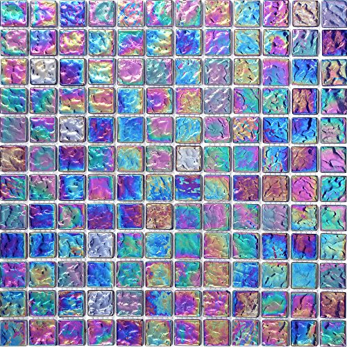 1qm Glas Mosaik Fliesen Matte Violett mit mehrfarbigem Schimmer Lustrous irisierend (MT0042 m2)