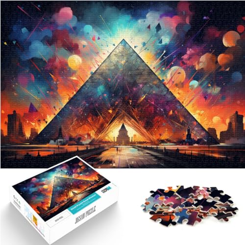 Puzzle für farbenfrohe, psychedelische Louvre-Puzzles für Erwachsene, 1000 Puzzles, Holzpuzzles, dekomprimierendes, intellektuelles Lernspielzeug, 1000 Teile (50 x 75 cm)