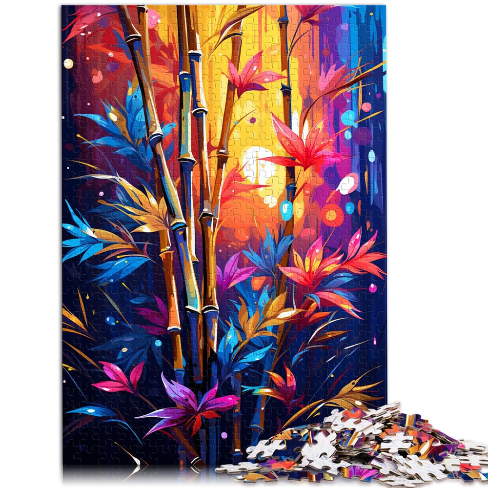 Puzzle Fantasie, bunter, schöner Bambus, 1000-teiliges Puzzle für Erwachsene, Holzpuzzle für Familienspaß und Spieleabend, 1000 Teile (50 x 75 cm)