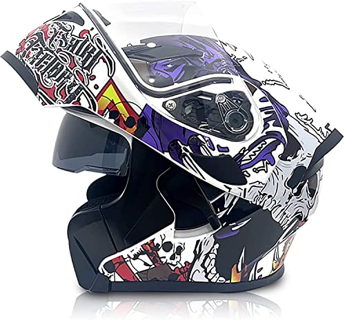 Motorradhelm Klapphelme Damen Und Herren,DOT/ECE-Zertifizierter Helme Erwachsene Motorrad Modularer Integralhelm Mit Doppelvisier Roller-Helm Mofa-Helm Scooter-Helm Sturzhelm