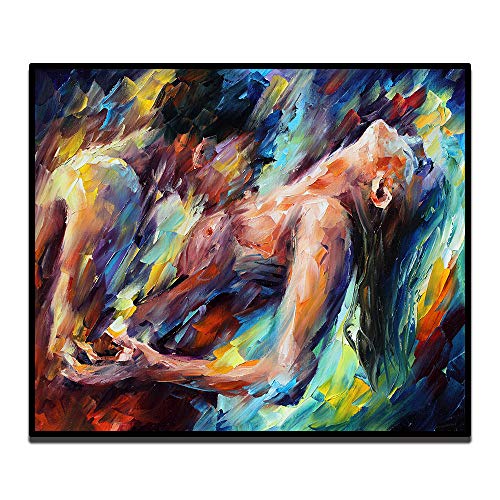 ZDFDC Abstrakte Leidenschaft Sexy Nackte Frau und Mann Körpermalerei auf Leinwand Poster und Drucke Wandbild für Schlafzimmer Wohnzimmer Dekor-55x70cmx1 ohne Rahmen