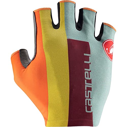 CASTELLI 4522036-346 COMPETIZIONE 2 GLOVE Fahrradhandschuhe Men's Verteidiger Grün/Dunkelrot/Bordeaux/Passionsfrucht/Scharlachrote Lava S