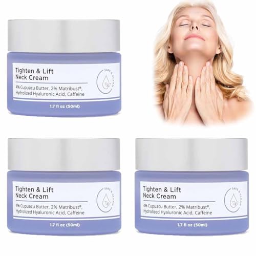 2024 New Pure Tighten & Lift Neck Cream,Go Neck Firming Cream,Tighten and Lift Neck Cream for Face,Tighten and Lift Neck Cream,Anti-Aging Neck Cream for Tightening and Wrinkles (3pcs)