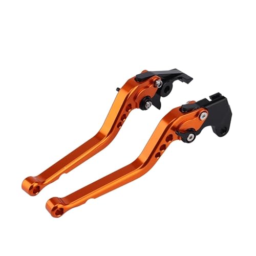 Motorrad Bremshebel Für Kawasaki ZX10R ZX-10R 2016 2017 2018 2019 2020 Motorrad Einstellbare Kurz Lang Stil Griff Bremse Kupplung Hebel BremsKupplungshebel(Long orange)