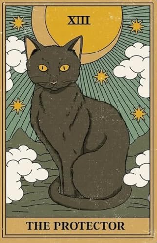 HfmQuisutron Jigsaw Puzzle 1000 Teile Katze Kunst Tarot Karten Poster Holz Für Erwachsene Kinder Spiele Lernspielzeug Df255Zq