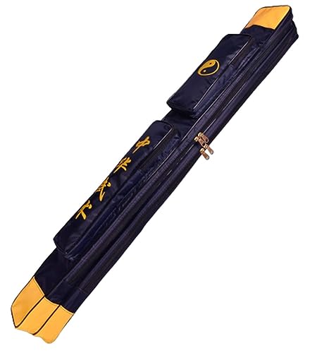 Tai Chi Zweilagige Schwerttasche, Chinesische Kung Fu Schwerttasche Taiji Wushu Kung Fu Qigong Verdickte Tragetasche Schultertasche Für Tai Chi Schwert Folie, Säbel C,Double Pack