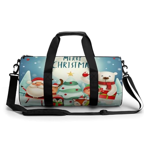 Weihnachten Sport Duffel Bag Sporttasche Reisetasche Handgepäck Tasche Schwimmtasche Weekender Bag 45x23x23cm