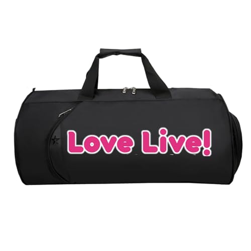 Love-live Reisetasche HandgepäCk, Leichte Faltbare Duffel Taschen, HandgepäCk füR Weekender Herren Damen Flugzeug(Black 2)