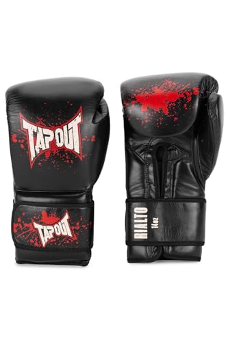 Tapout Boxhandschuhe aus Leder (1 Paar) Rialto, Black/Ecru/Red, 16 oz, 960006