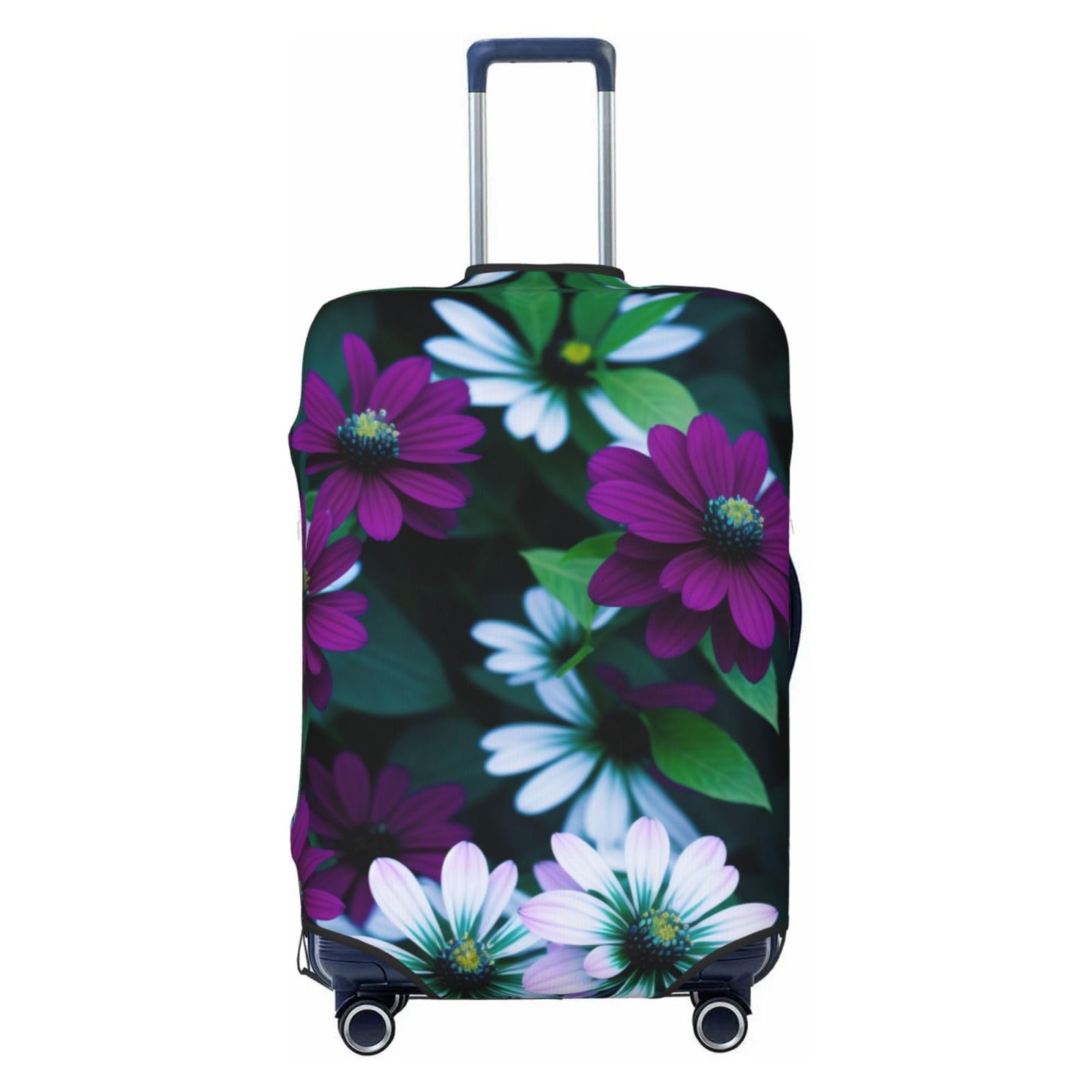 Miniks Reisegepäckhülle mit bunten Blumen, strapazierfähig, passend für 45,7 - 81,3 cm große Gepäckstücke, Größe XL, Schwarz, X-Large