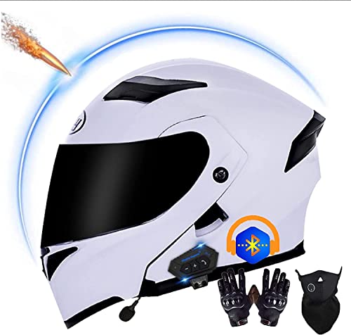 Motorradhelm,Klapphelm Bluetooth Motorrad Helm,Modularer Motorrad Helm Eingebautes Bluetooth-Headset,ECE Genehmigt Integralhelm Motorradhelm Mit Doppelter Sonnenblende