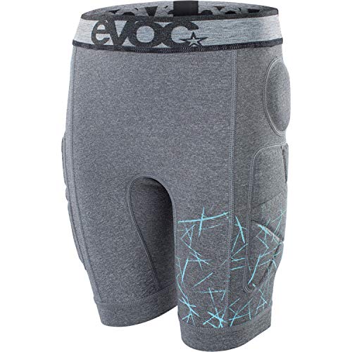 EVOC CRASH PANTS KIDS Kinder Fahrradhose Schutzkleidung für Mountainbike-, Rennrad- & Fahrradtouren & Trails (Größe: JM, Hüftprotektoren, Polsterungen für Hüfte, Becken & Steißbein), Carbon Grau