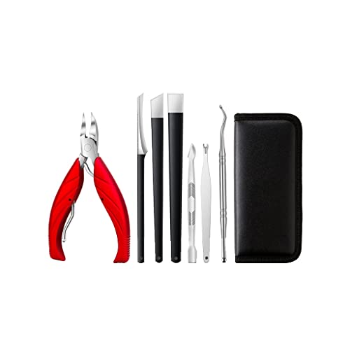 BONAD Zehennagelknipser 6/7/8 Stück Set Nagelschnipper Set Nagel Set Personal Care Set Professionelle Pediküre Set Schönheitsset Nagelknipser-Set (Color : Rood, Size : 8-Piece Set)