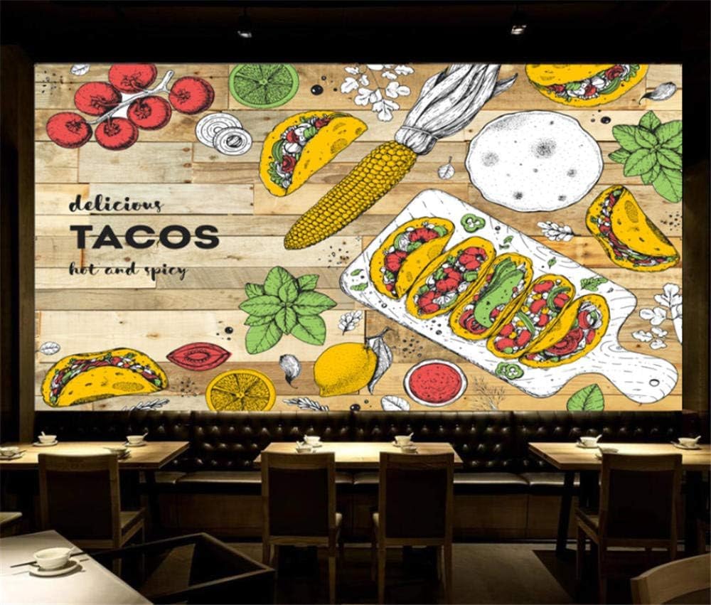 Küche Tortilla Cartoon 3D Tapete Poster Restaurant Schlafzimmer Wohnzimmer Sofa TV Dekorative Wand-300cm×210cm