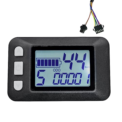 Uikdjgu 1 Stück P9 LCD-Display, Armaturenbrett-Messgerät, LCD-Bildschirm, Elektrisches Fahrradmessgerät, 24 V, 36 V, 48 V, 60 V, für Elektroroller-LCD-Display (SM-Stecker)