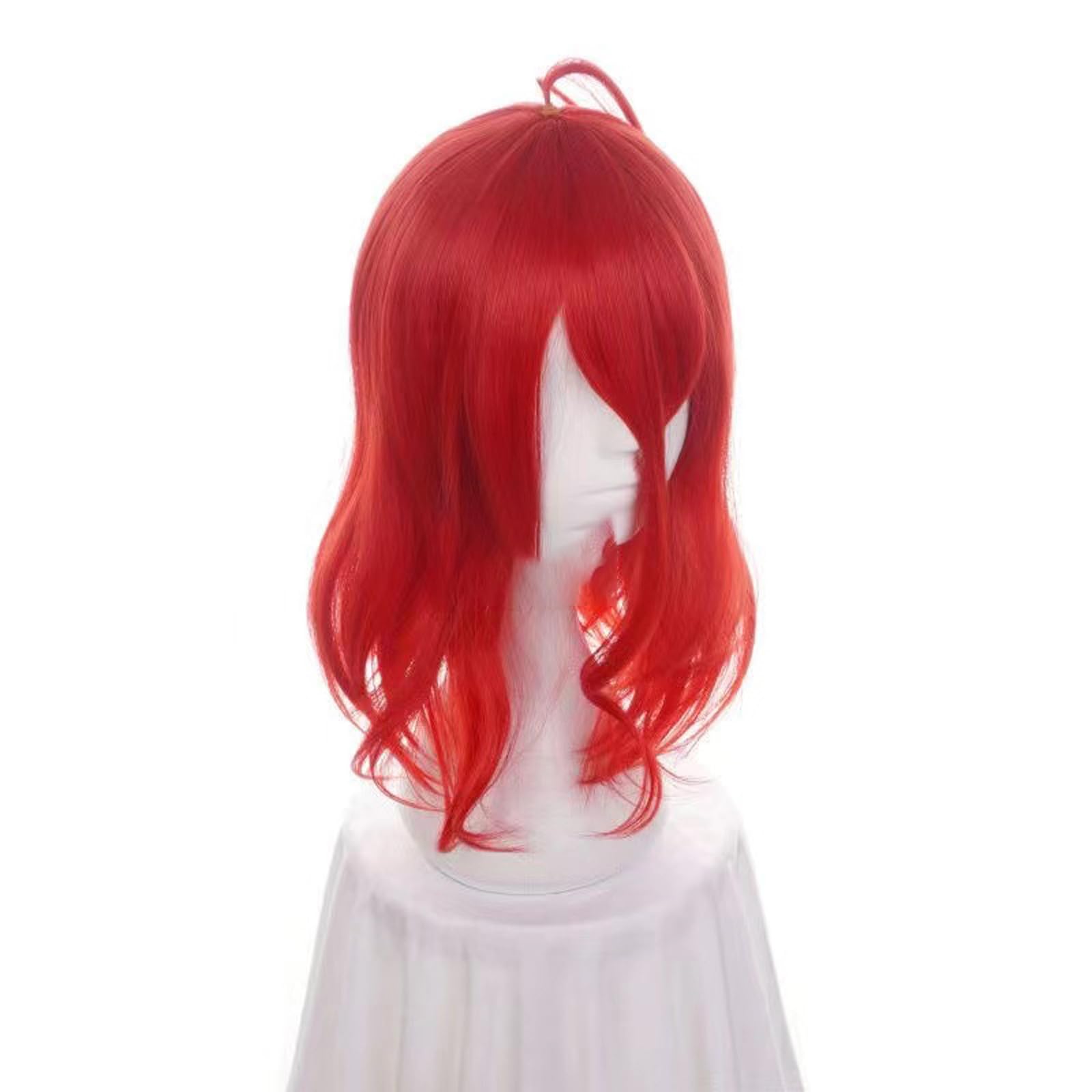 WCCNKK Land of The Lustrous Cinnabar Cosplay Perücke + Perückenkappe, 45 Cm Lange Rote Perücke, Geeignet Für Halloween, Party, Karneval, Halloween-Dekorationszubehör